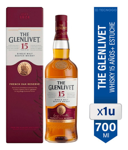 Whisky Glenlivet 15 Años Single Malt 700ml Botella Bebidas