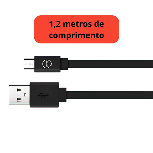 Cabo Micro Usb 1,2m 2.4a Para LG K10 K12 K22 Samsung J7 J5