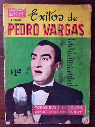 Cancionero Mexicano Éxitos De Pedro Vargas Tirado Año-1955
