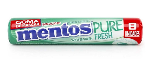 Chiclete Mentos Pure Fresh Wintergreen 16g - 8 Unidades