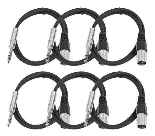 6 Cable De Conexion Audio Xlr M A Trs 1/4  Negro, Satrxl-m2