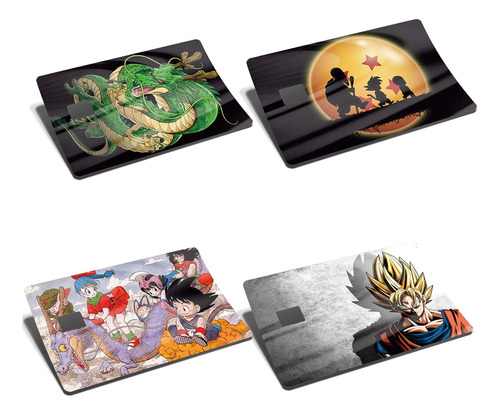 X4 Dragon Ball Stickers P/tarjeta Banco Acabado Holográfico