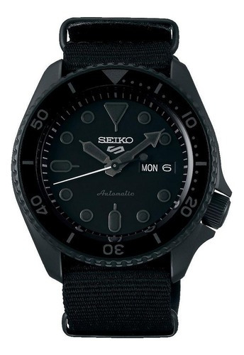 Relógio Seiko 5 Automático Pvd Coated Stealth Preto Srpd79b1