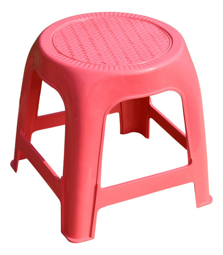 2 Bancos Banquito Plástico Infantil Pequeño Multiusos Color Rosa Chicle