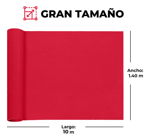 Tela Vinipiel rollo 1.40m x 10m tapizar color rojo liso Be Brandless Tela Jazz