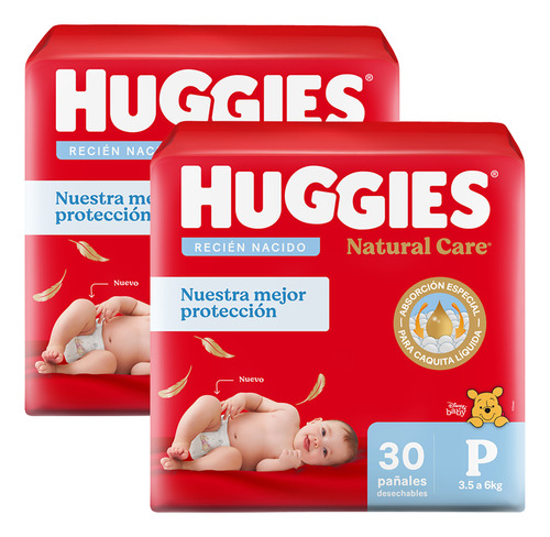 Huggies Supreme Care pañales sin género tamaño pequeño 2 packs de 30 unidades