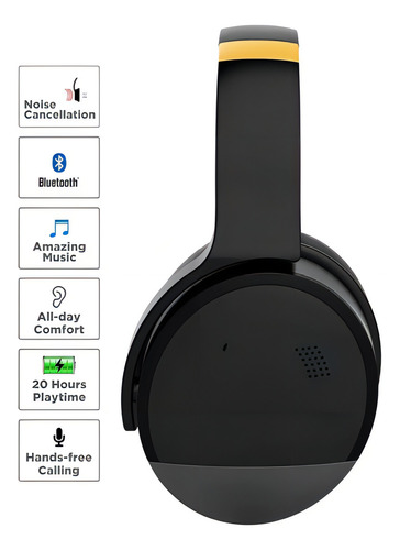 Fones de ouvido Bluetooth Anc Cowin E8 com cancelamento de ruído preto