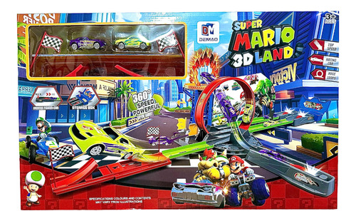 Pista Carreras Super Mario Kart Racing Juguete Mesa 3d Land