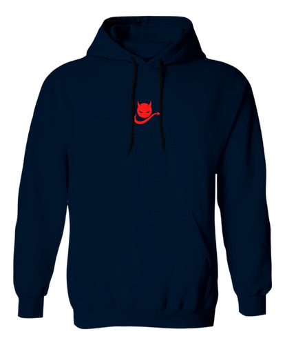 Sudadera Con Gorro Bordada Diablo Bola Cuernos Cola Demonio