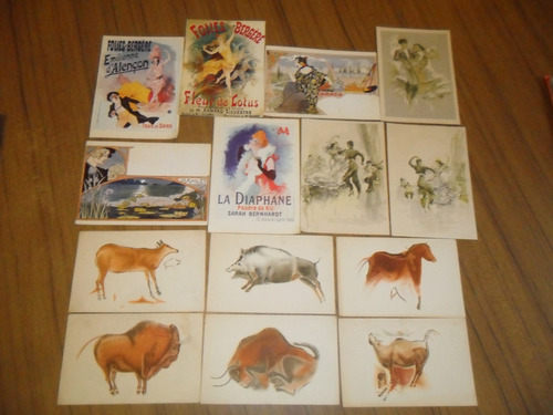 14 Antiguas Postales Artisticas Francia España Coleccion