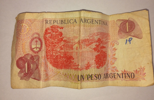 Billetes Antiguos De 1 Peso M. Nac. Y $ 10.000 (san Martín) (Usado)