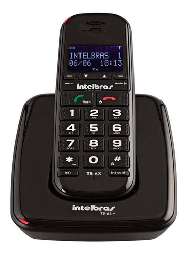 Telefone Intelbras Sem Fio Digital Preto - Ts63v