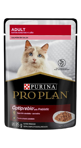 Caja Con 24 Piezas Proplan Gato Adulto Sabor Salmón 85g