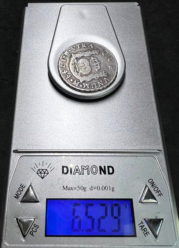 Moneda 2 Reales Columnaria Plata Original 1744 México Mo