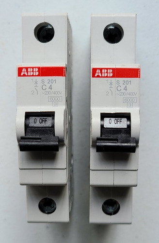 Abb Mini Interruptor De 1 Polo 4 Amp, Modelo, S201-c4