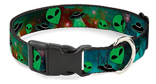 Buckle-down Pc-w30163-l Aliens & Ufo's Galaxy-green-black-wh