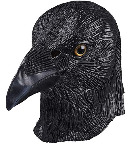 Disfraz Hombre - Black Crow Latex Animal Head Mask Bird Hall