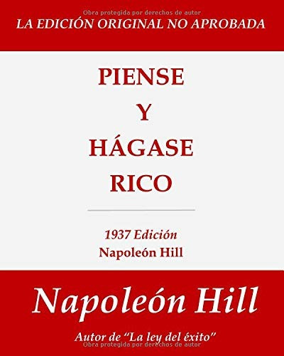 Libro : Piense Y Hágase Rico 1937 Edición  - Hill,...