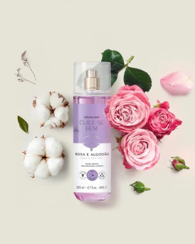 Perfume Cuide-se Bem Rosa E Algodão Body Splash O Boticário
