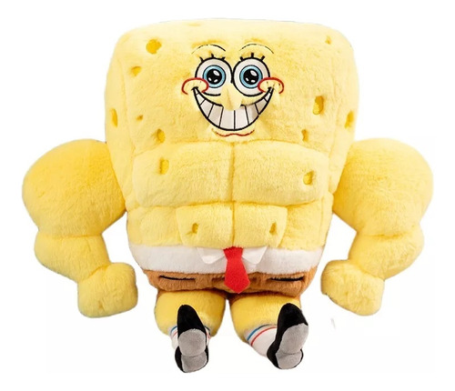 Figura de peluche de Bob Esponja con forma muscular, Bob Esponja, 30 cm, 0,35