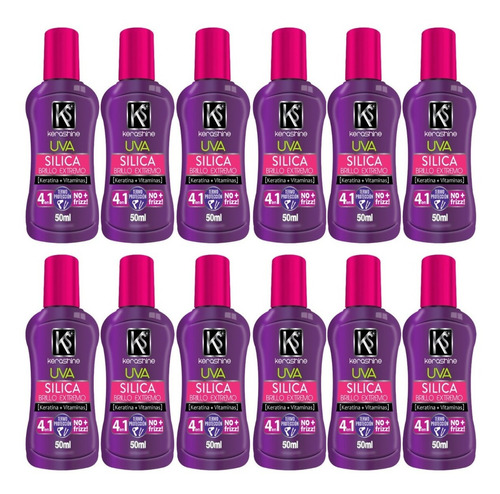 12 Pz Kerashine Silica En Gotas Uva 50 Ml C/u