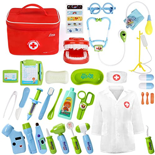Kit Médico Para Niños - 35 Piezas Doctor Pretender F96rg