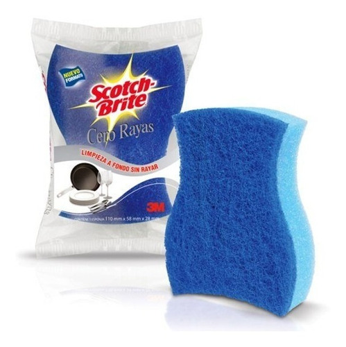 Fibra Con Esponja Scotch-brite Cero Rayas Chica 1 Pieza