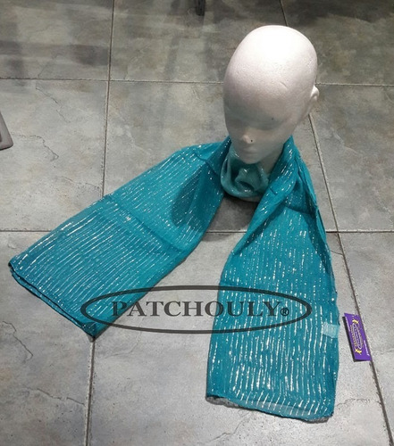 Imagen 6 de 7 de Pañuelo Algodón Y Lurex Bufanda Pashmina India Hindu Colores