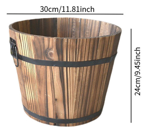 Maceta De Barril Para , Adorno De Maceta De Madera Para