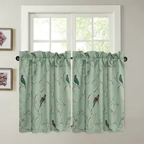 Comprar Cortinas De Cocina Ultra Suave Patrón De Aves Cortina 4ocma