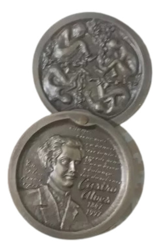 Medalha Dupla Castro Alves - 150 Anos Do Nascimento Raridade