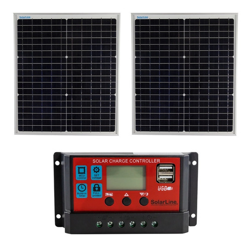 Caja X 2 Paneles Solares 20wp 20 Watts C/u + Regulador 10a