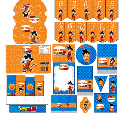 Kit Imprimible Cumpleaños,candy Dragon Ball Z Personalizable