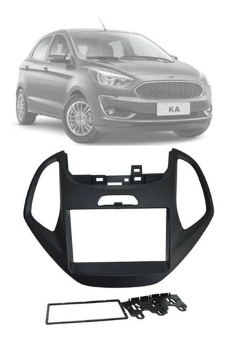 Moldura Fiamon 2 Din 4012 Preta Ford Ka+ De 2014 Até 2018