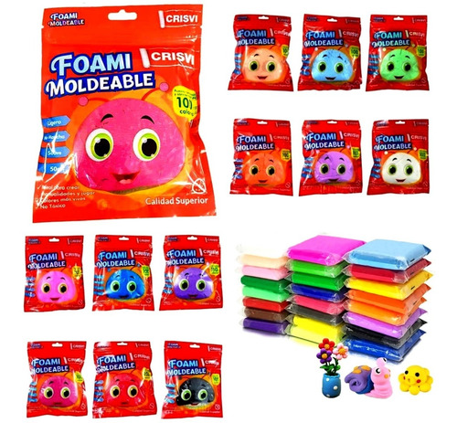 Foami Moldeable Varios Colores Para Elegir Pack 4 X 50g R7