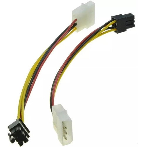 Paquete De 2 Cable Adaptador Molex Pci E 6 Pin De 15cm