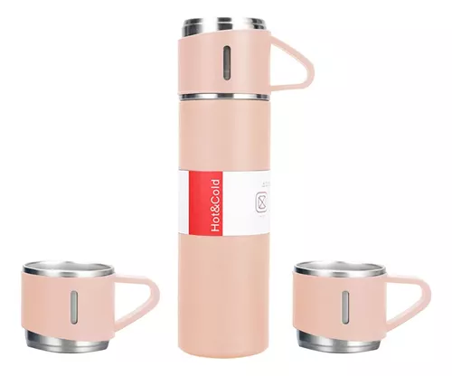 Termo 500ml Acero 3 Tazas En Caja Ideal Regalo Dia Del Padre