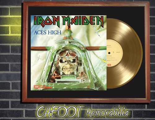 Iron Maiden Aces High Tapa Lp Disco Oro