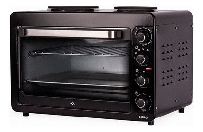 Horno Eléctrico Neba 52 L C/anafe Grill Convección Luz Color Negro