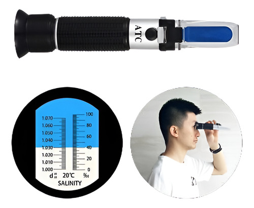 Salinidad Refractómetro Agua Sal 1 A 1,07 Tester Para Tanque