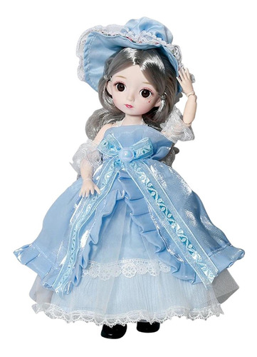 Muñeca Pequeña De 30cm, Vestido De Moda, Juguete Diy, Azul