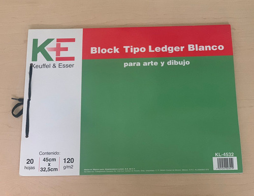 Block Duplex Ke Blanco 32.5x45 Cm Con 20 Hojas Agujeta 