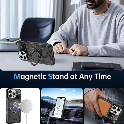 Funda Para La Serie Samsung, Funda Protectora Con Atracción Magnética, Soporte Circular De 360° Con Protector De Pantalla, Color Azul