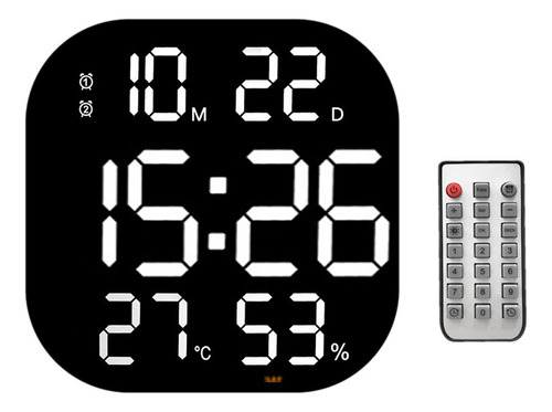 Reloj De Pared Digital Led Con Control Remoto, Temperatura,