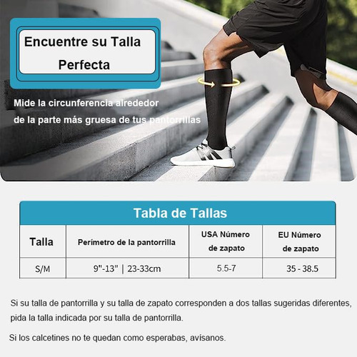 Calcetines De Compresión Mujer Y Hombre, 6 Pares De Medias