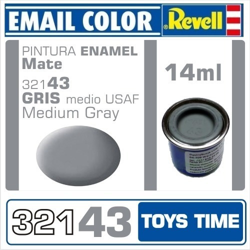 Imagen 1 de 6 de Pintura Revell Enamel Mate 321 43 Gris Medio Usaf Toys Time