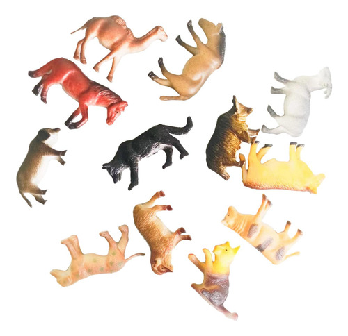 Figuras De Animales De Granja De 12 Uds., Juguetes De