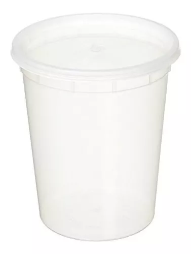 YW 5937 50 sets 32oz plastic soup/Food container with lids, Original  version, Clear