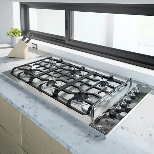 Imagen 3 de 10 de Anafe Gas Acero Inox. 6 Hornallas Luxor Gas Cocina Enargas