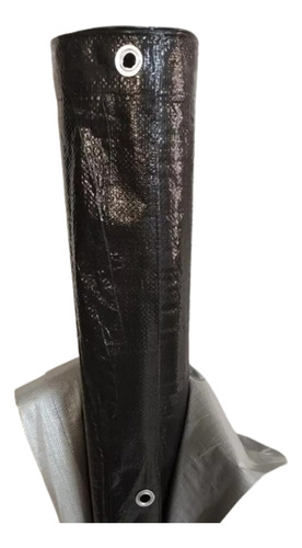 Rafia Laminada Negra Impermeable 1.50 X 10 M Con Ojales